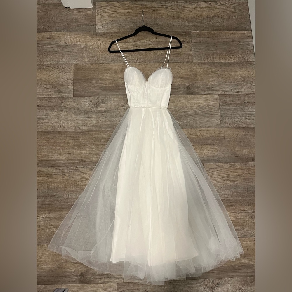 White chiffon Angel Biba dress size L